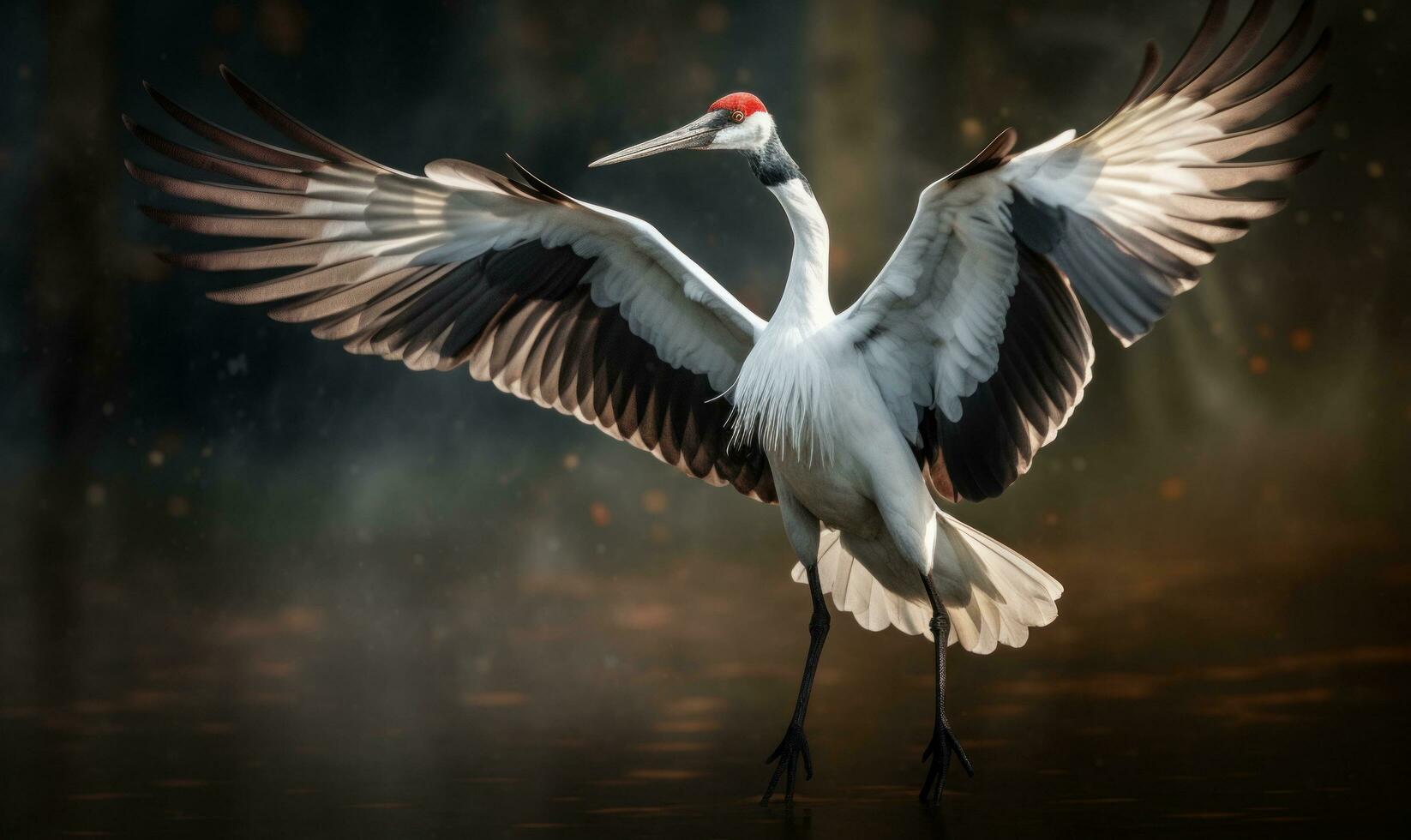 AI generated two cranes flying close to each other photo