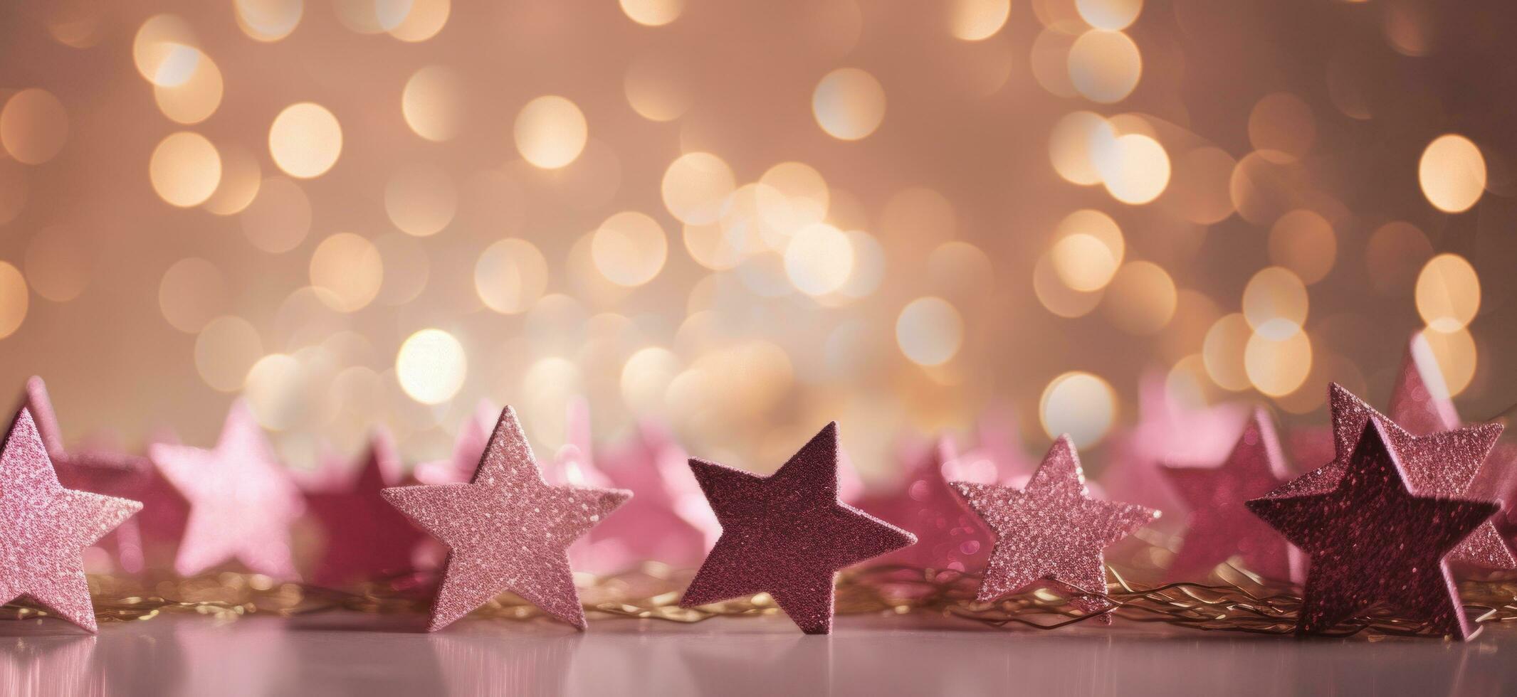 AI generated several gold stars arranged in the background christmas background photo