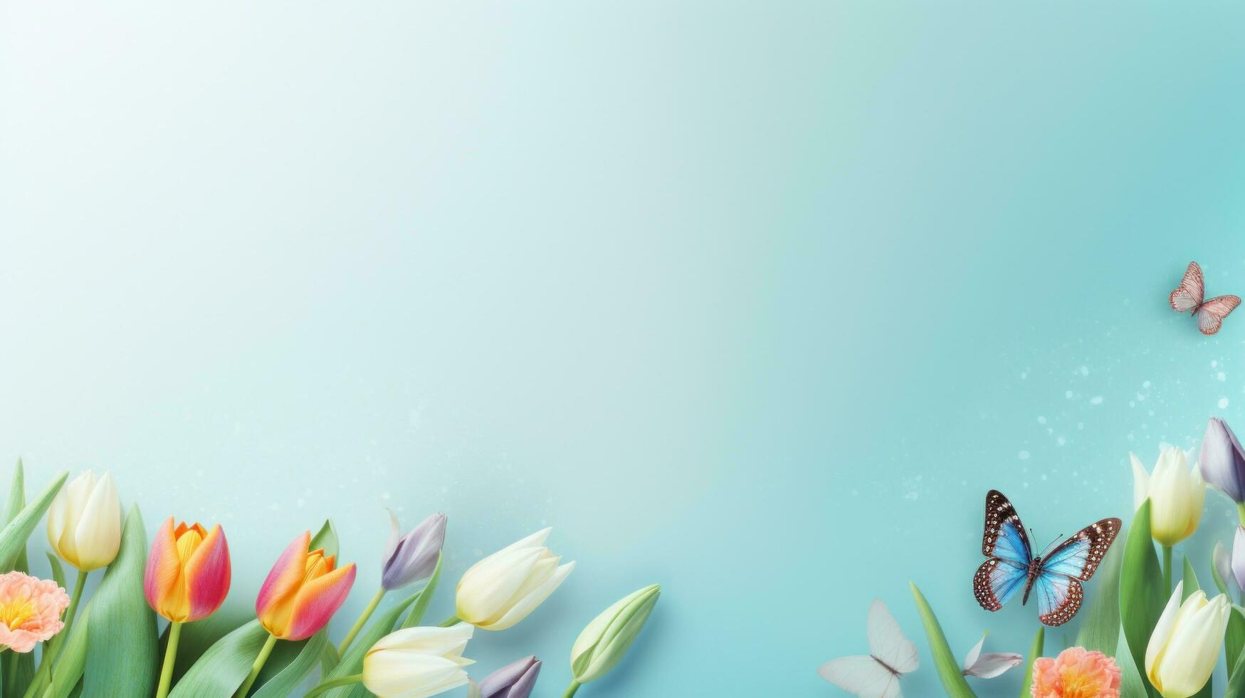 AI generated spring is a magic season. beautiful photorealistic wallpaper with copy space for text photo