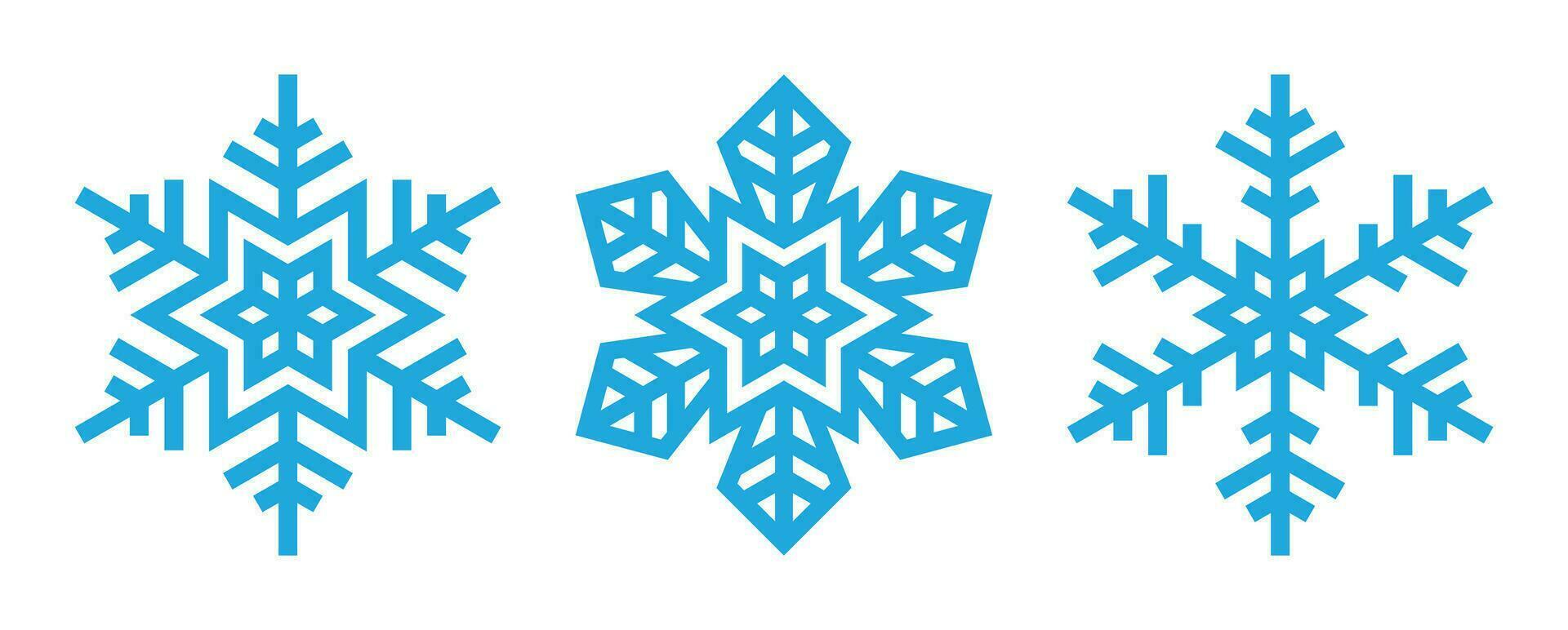 conjunto de sencillo ligero azul copos de nieve forma vector