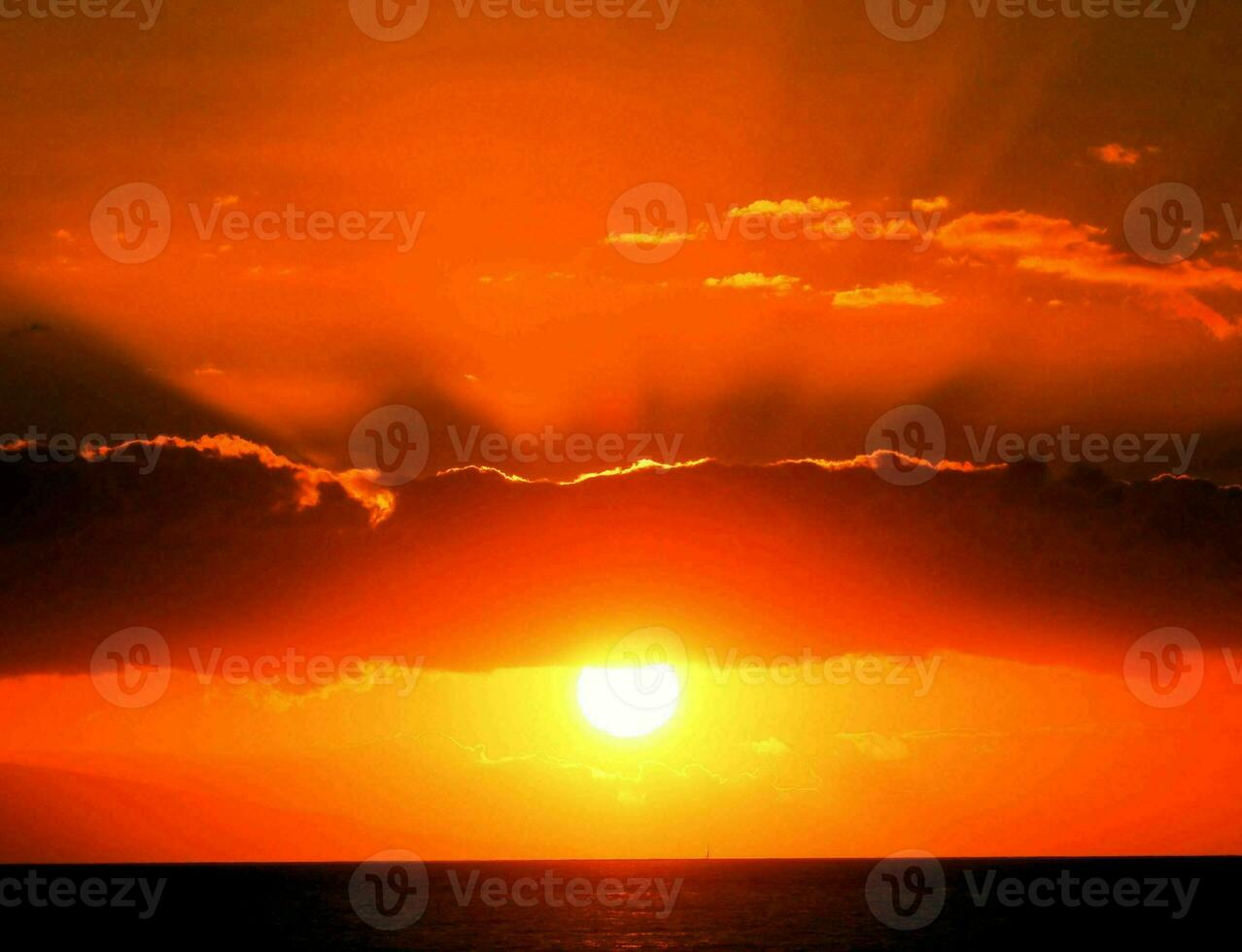 sunset over the ocean photo