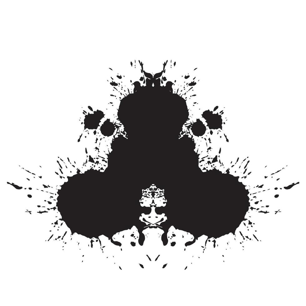 Rorschach inkblot test. Abstract Silhouettes. Psycho diagnostic vector