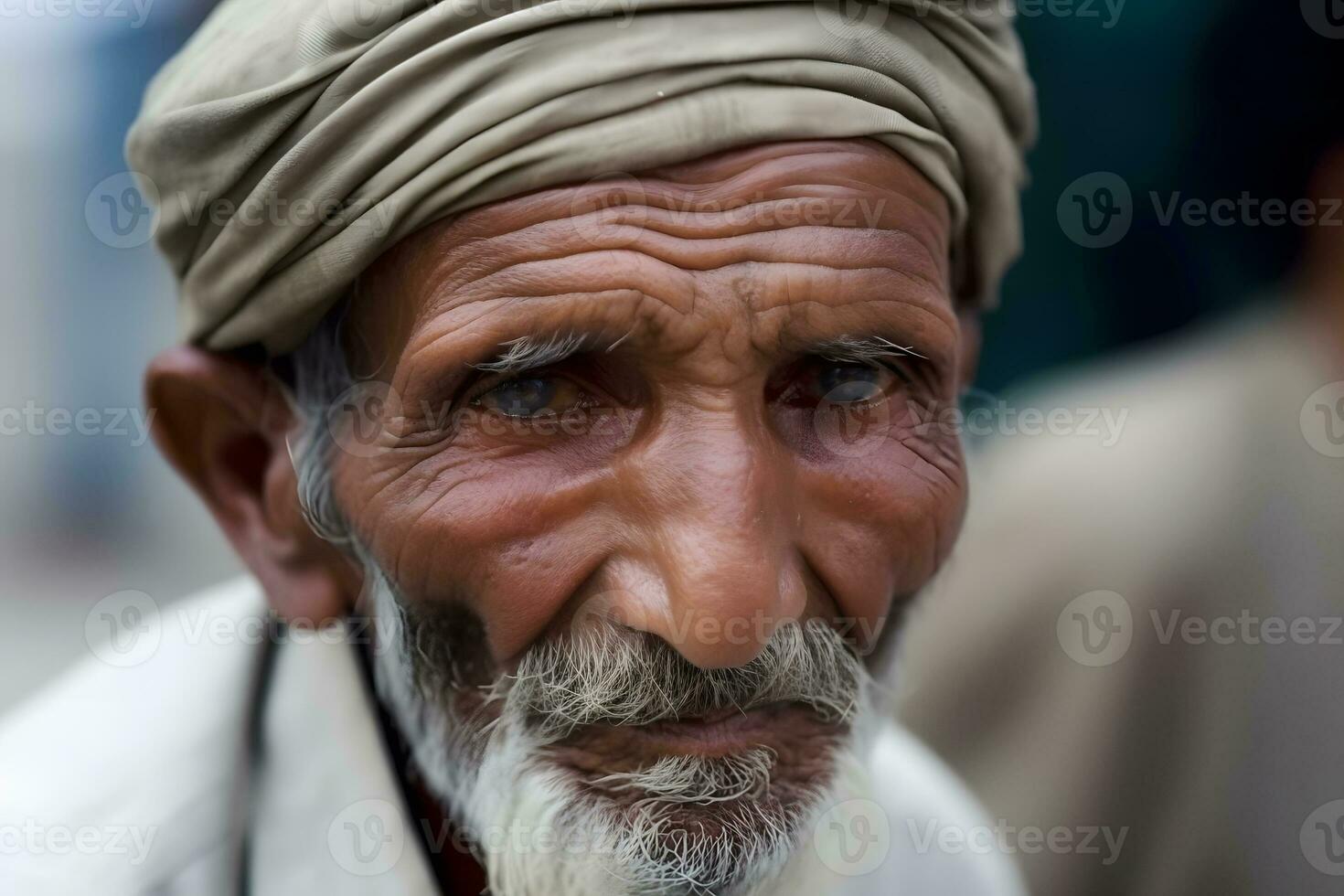 AI generated Portrait of an old Hindu man. Neural network AI generated photo