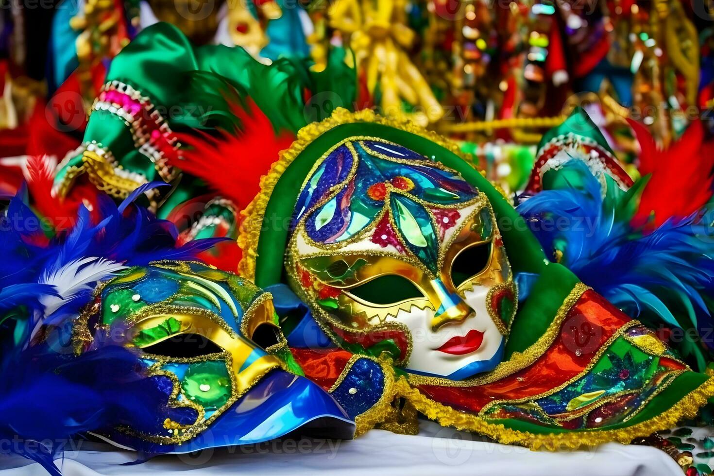 AI generated A venetian, mardi gras mask or disguise background. Neural network AI generated photo