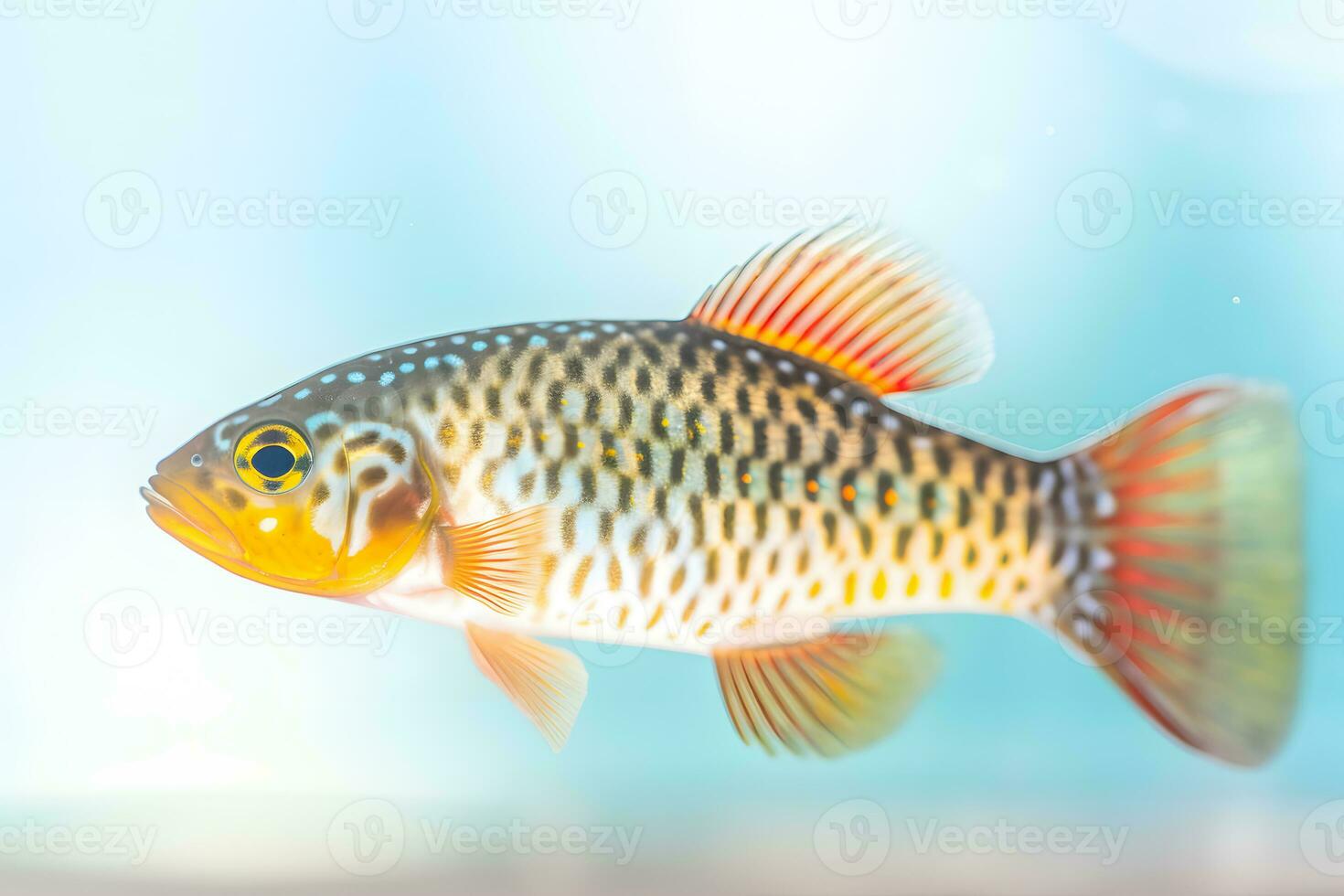 AI generated fish swim underwater. Neural network AI generated photo