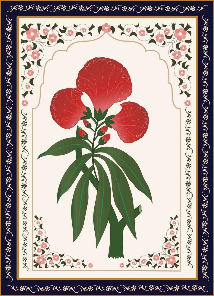 Mughal tradicional vistoso arco portón vector patrón, sin costura indio Mughal flor motivo, hermosa Mughal frontera con secundario fronteras para digital huellas dactilares,