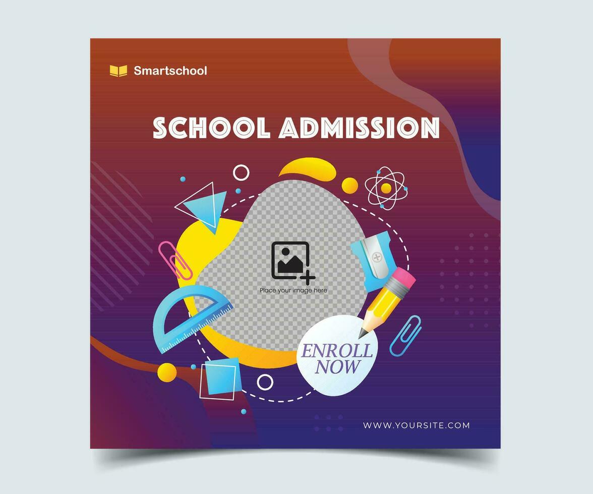 Kids school education admission timeline cover layout and web banner, School admission social media post banner design. back to school social media post banner design set. template, vector