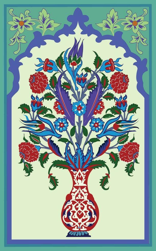 indio Mughal flor motivo antecedentes borde, sin costura floral pared modelo de el Mughal era, Mughal tradicional vistoso arco portón vector patrón,