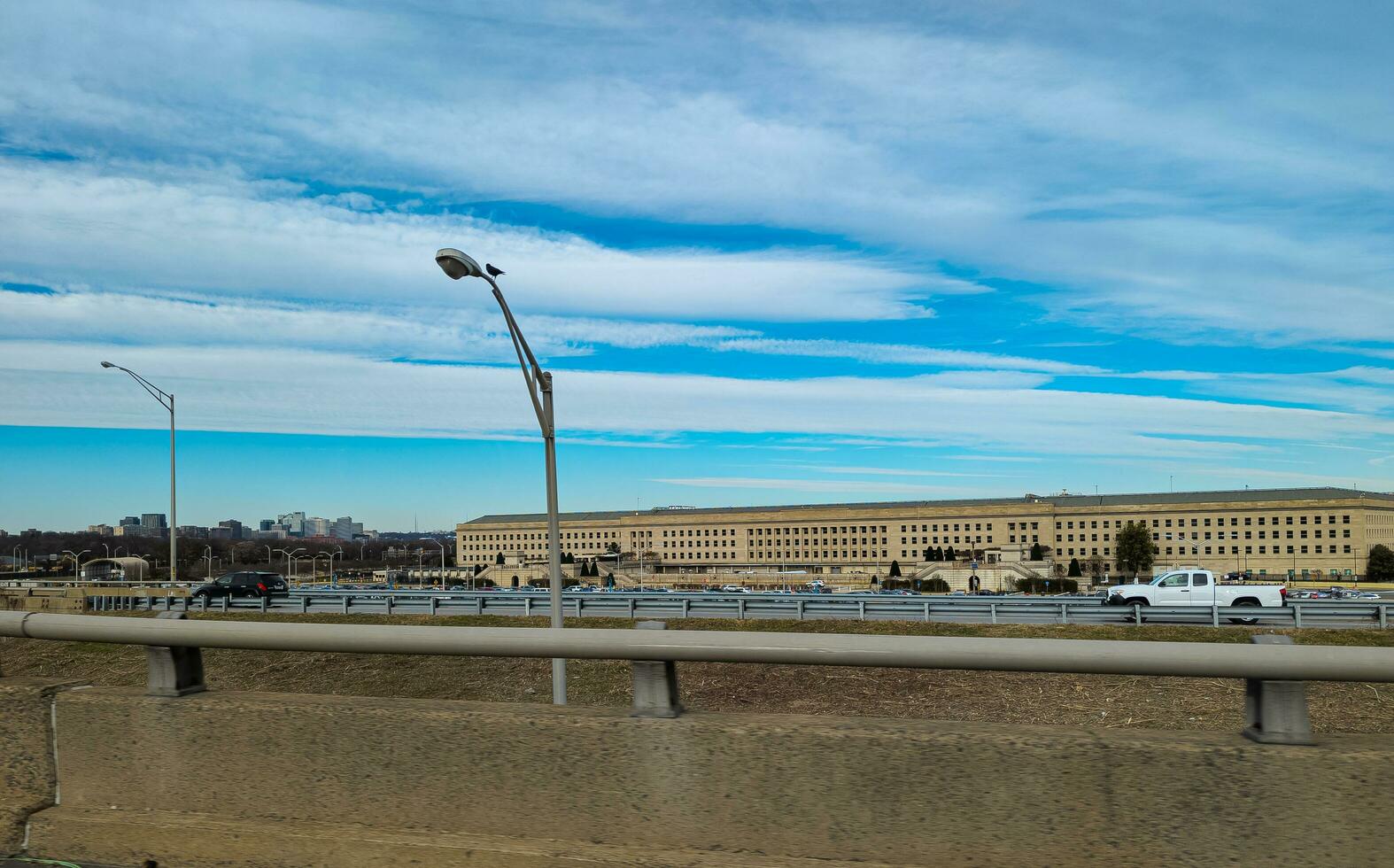 Washington, DC, USA - 12.13.2023 Exterior view of the Pentagon building in Washington, DC, USA. The Pentagon is the headquarters building of the US Department of Defense. photo