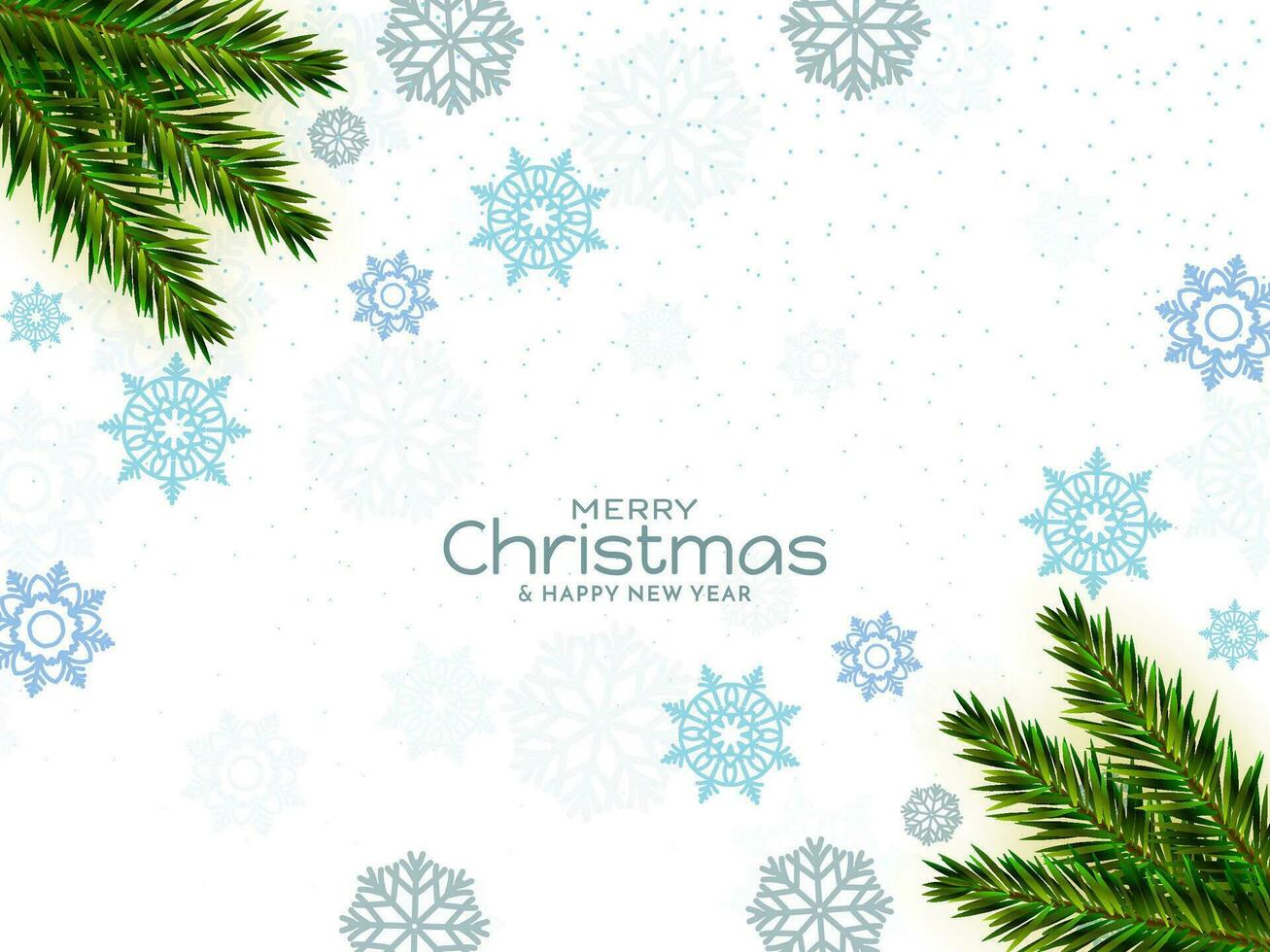 Merry Christmas festival decorative snowflakes celebration card design vector