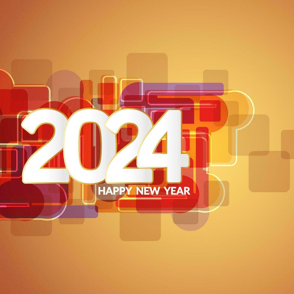 Decorative Happy new year 2024 modern card vector