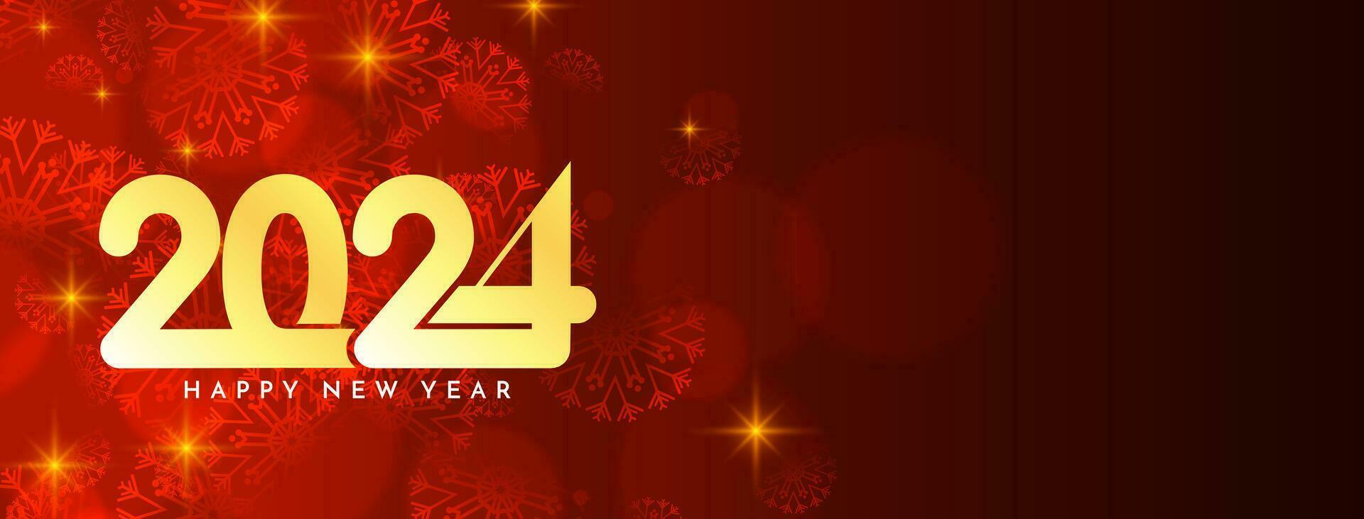Happy new year 2024 beautiful glossy banner design vector