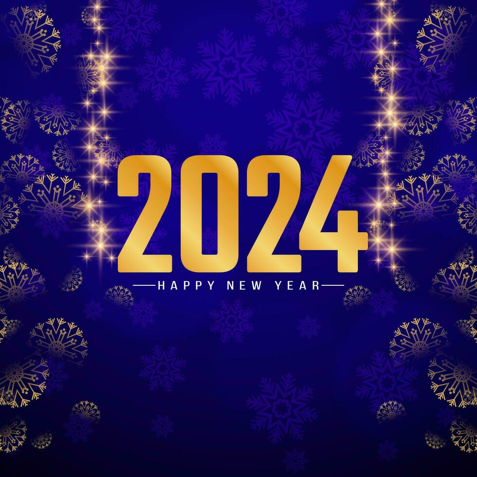 elegante contento nuevo año 2024 celebracion tarjeta vector