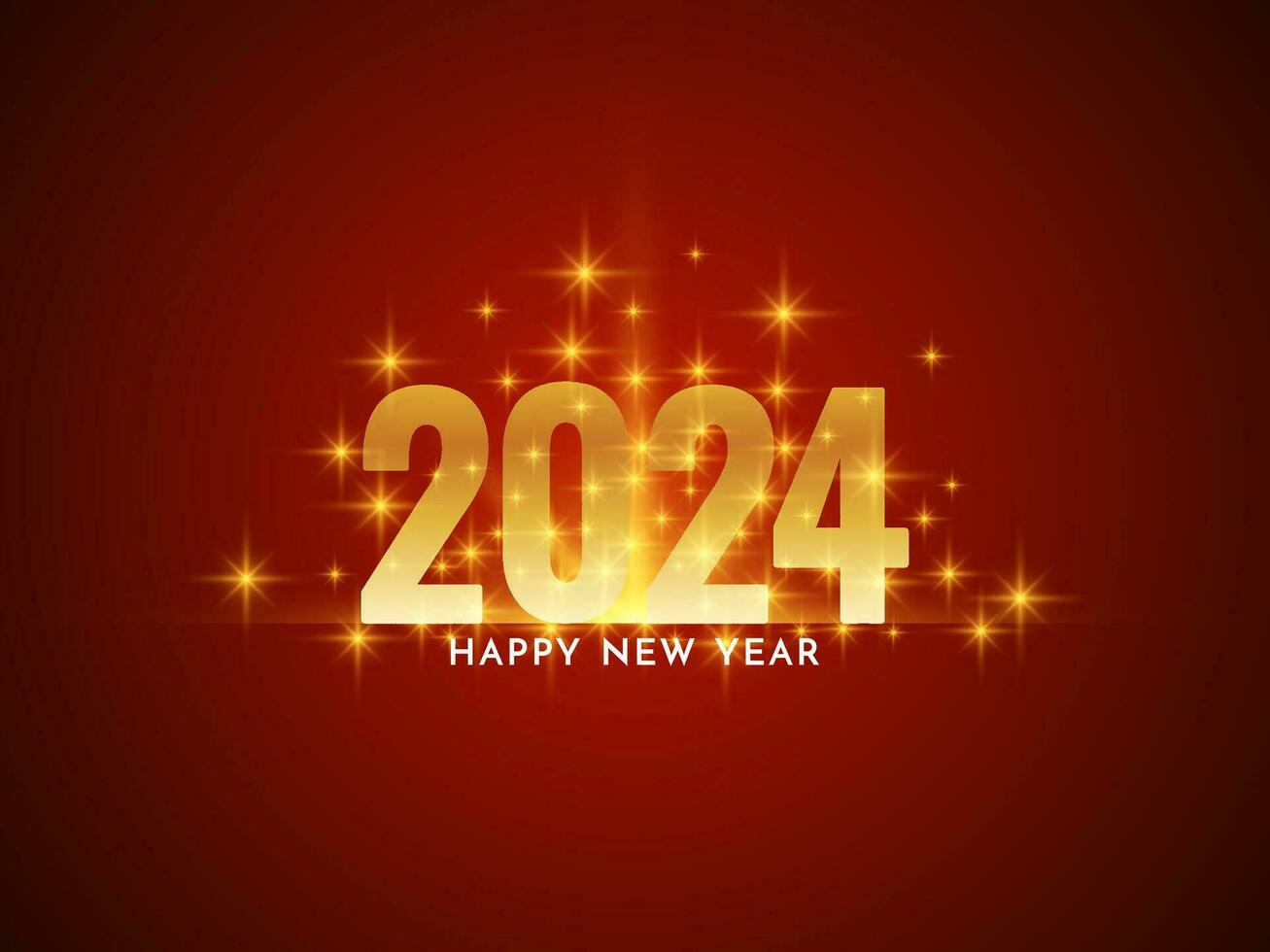 moderno contento nuevo año 2024 saludo tarjeta diseño vector