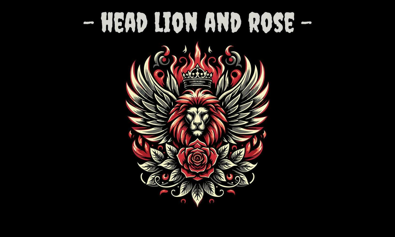 head lion and wings vector illustration design