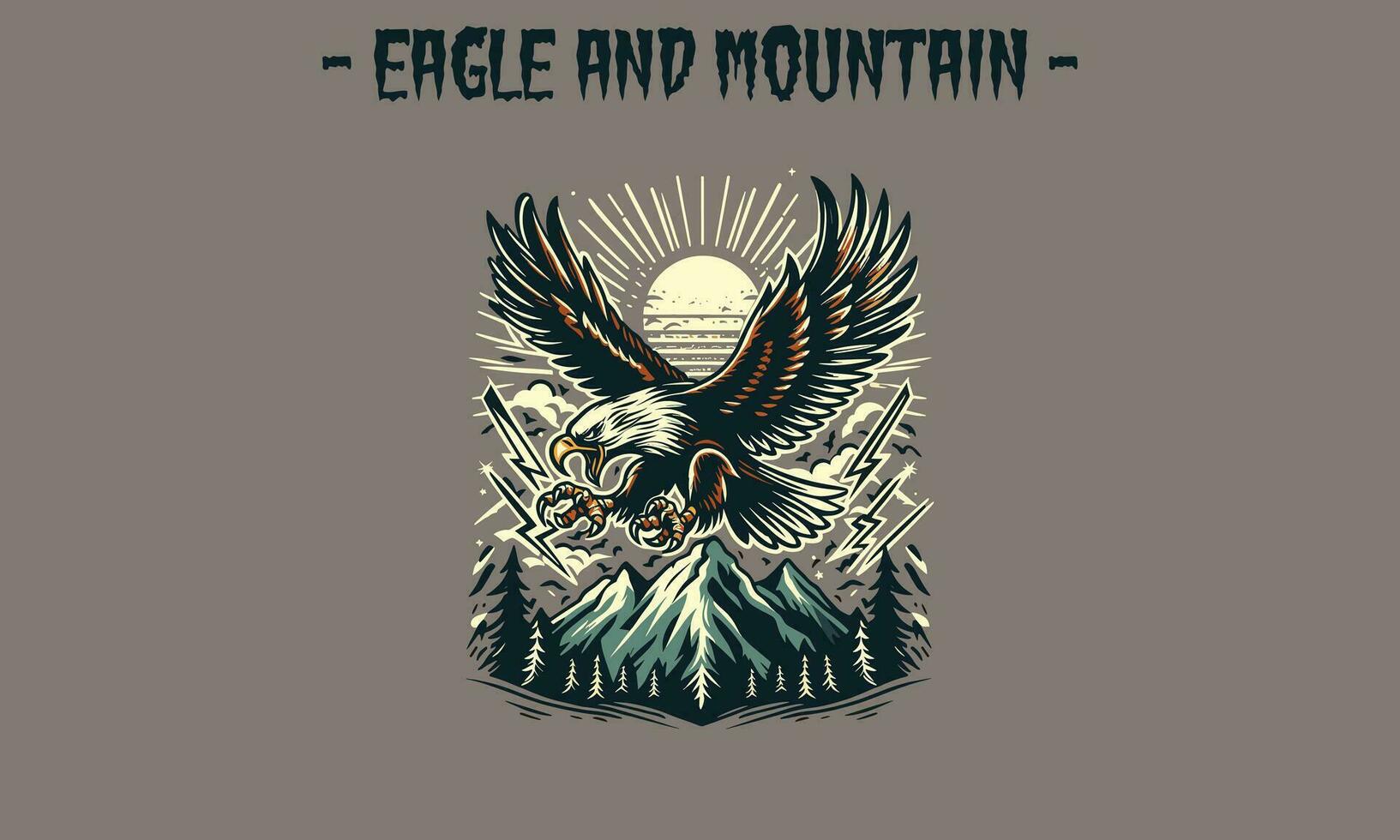 flying eagle in mountain vector illustration design