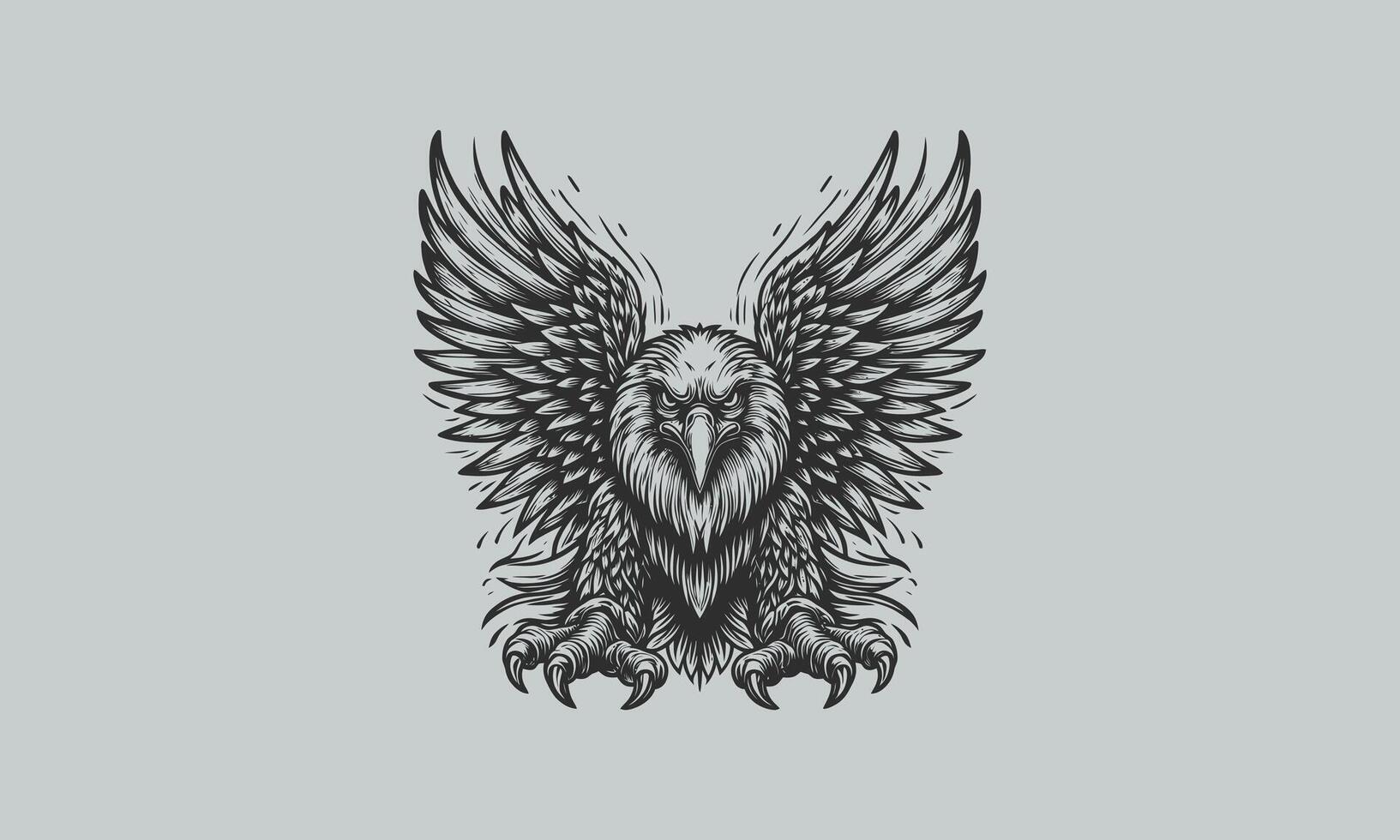 flying eagle vector illustration outline design