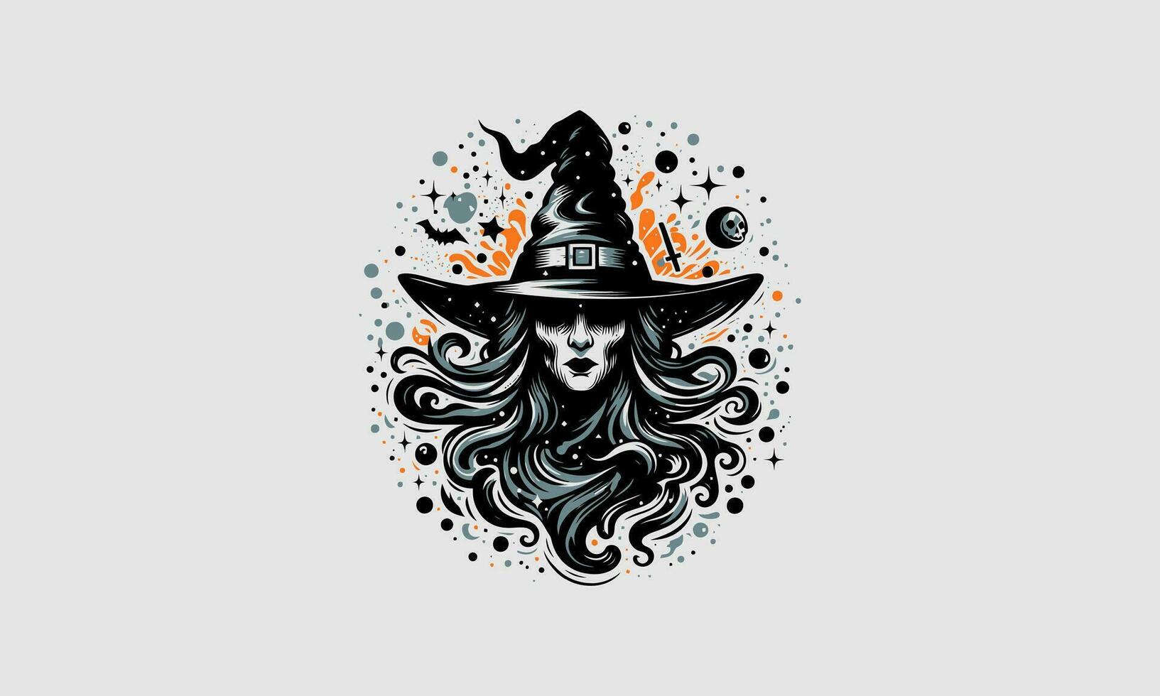 head witch women vector illustration flat design