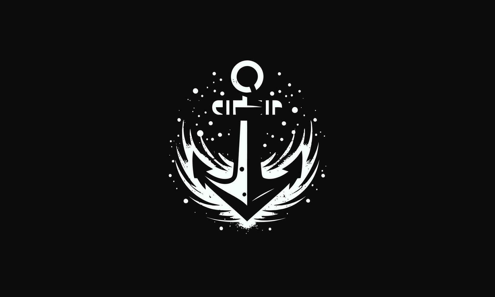 anchor with splash background vector flat design