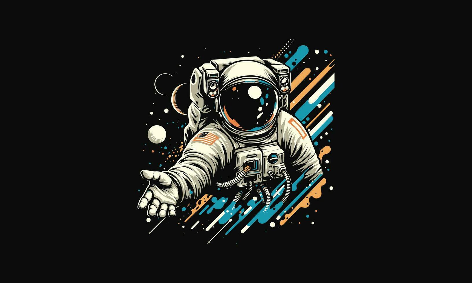 astronauta con antecedentes chapoteo vector obra de arte diseño