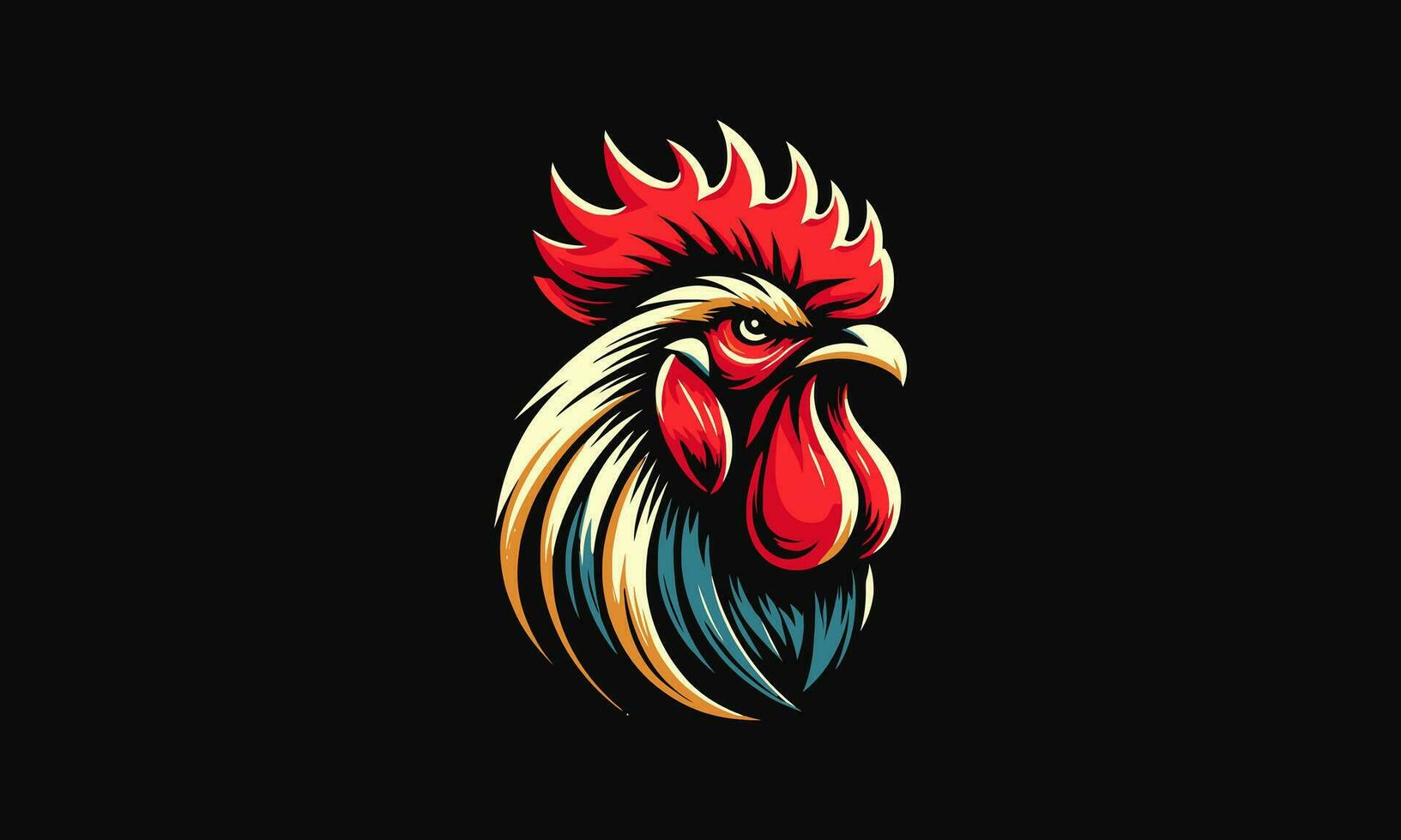 head rooster vector illustration flat design