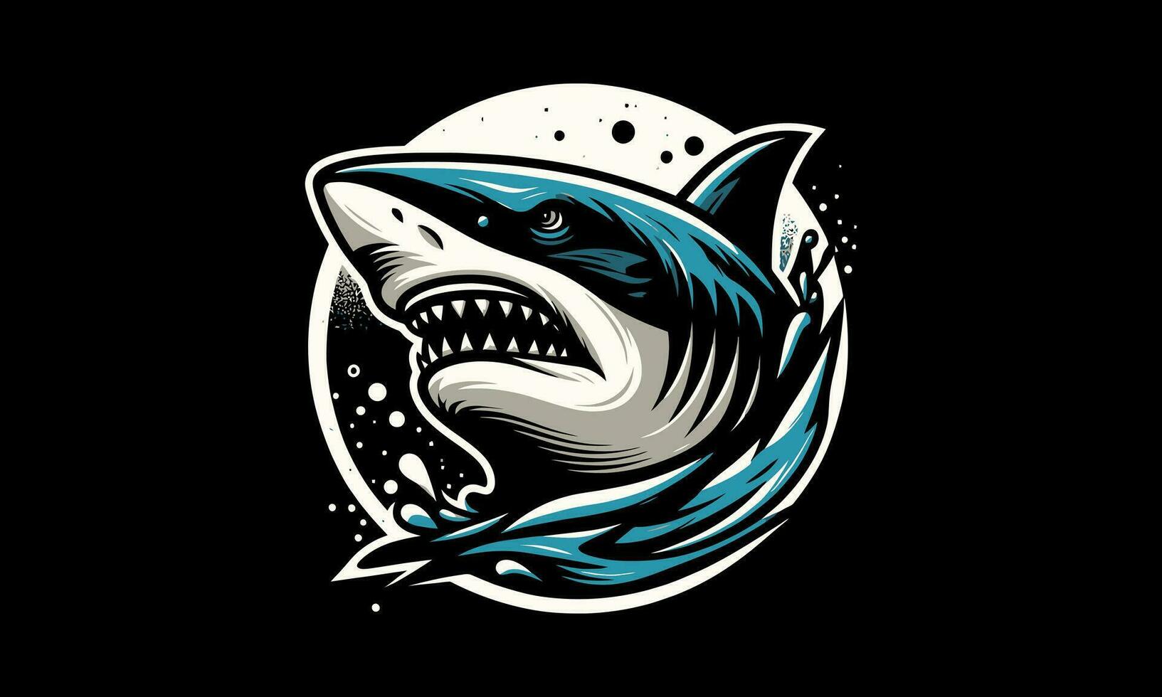 head shark angry vector illustration artwork design