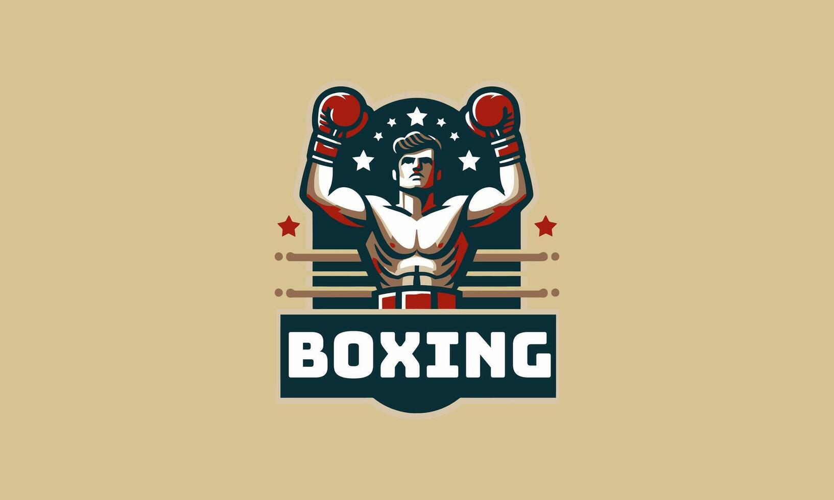 logo diseño de boxeo vector plano diseño