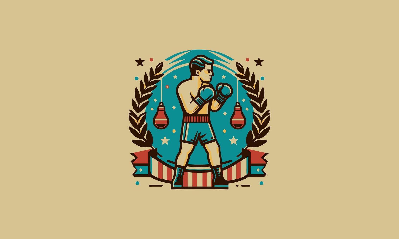 logo design of boxing vector flat design