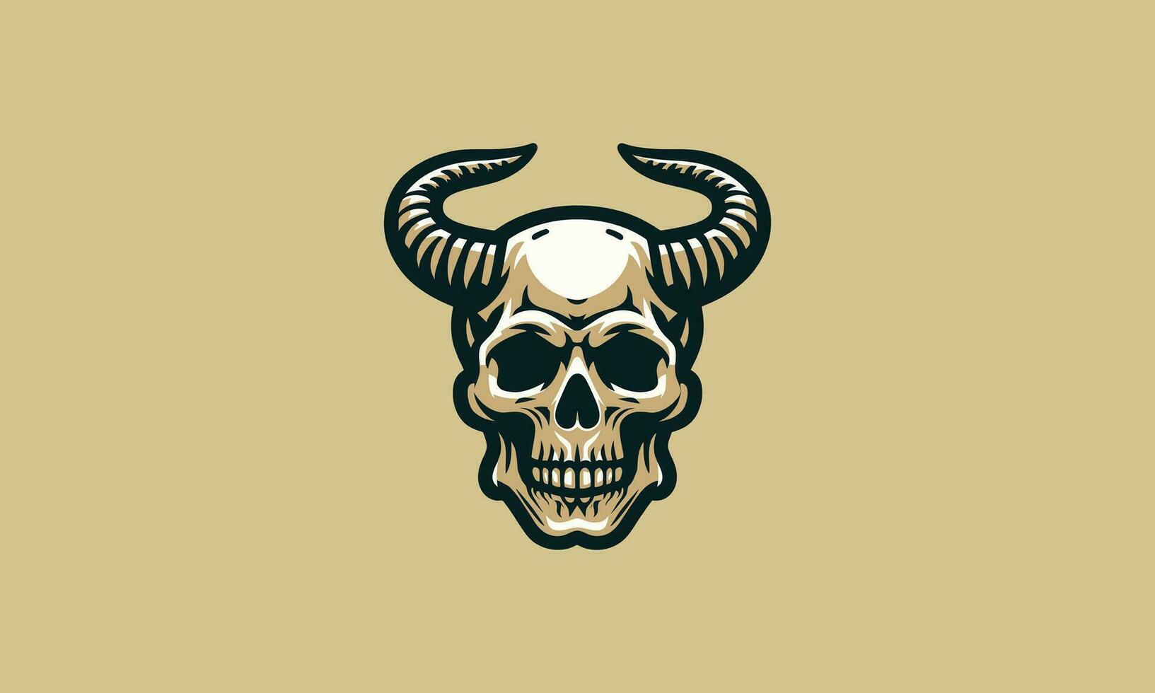 head skull with horn vector flat design