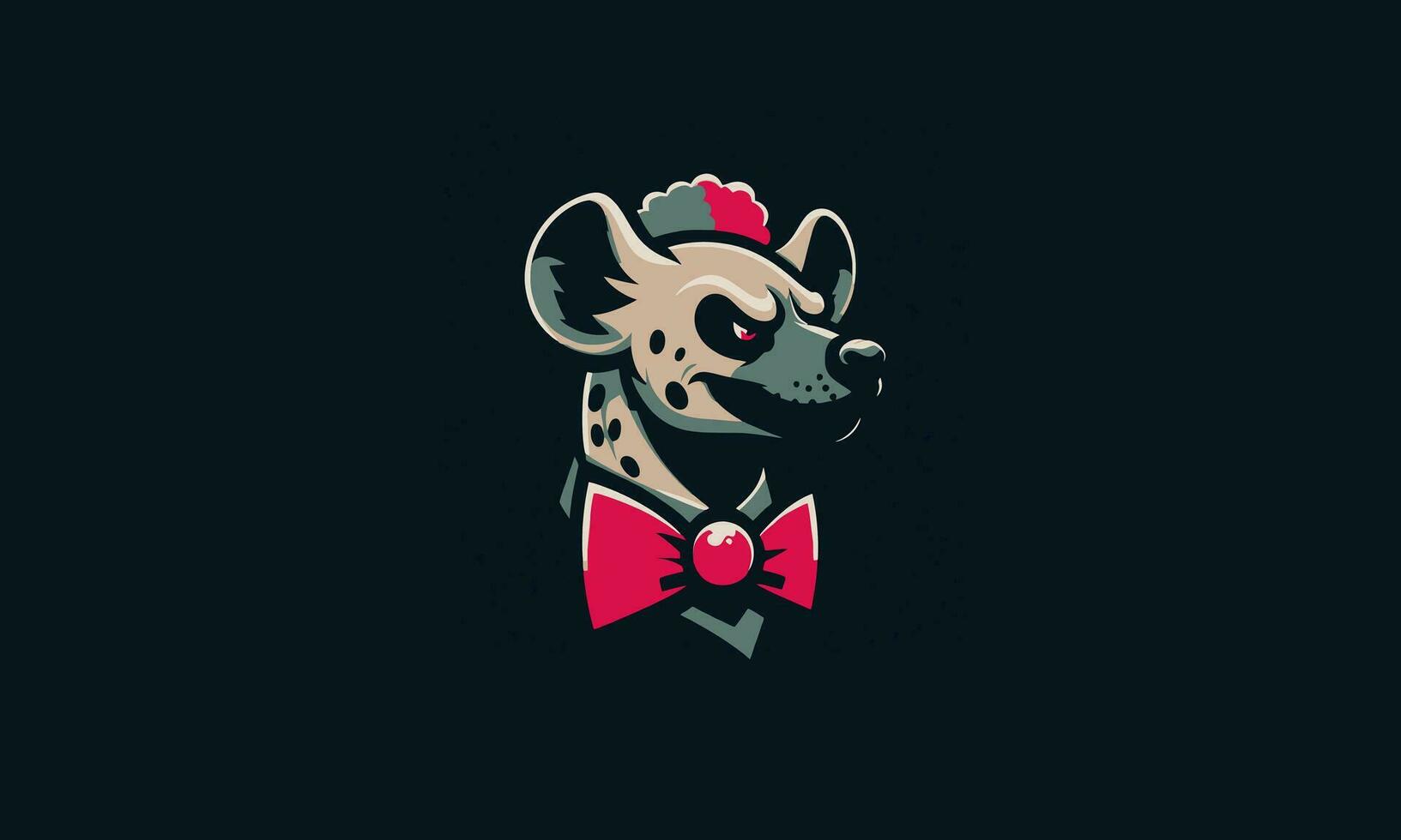 head hyena clown vector mascot design