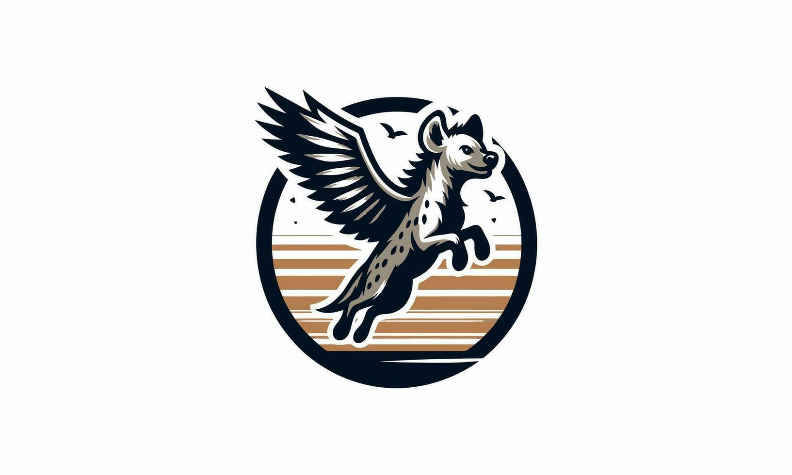 flying hyena vector illustration logo design