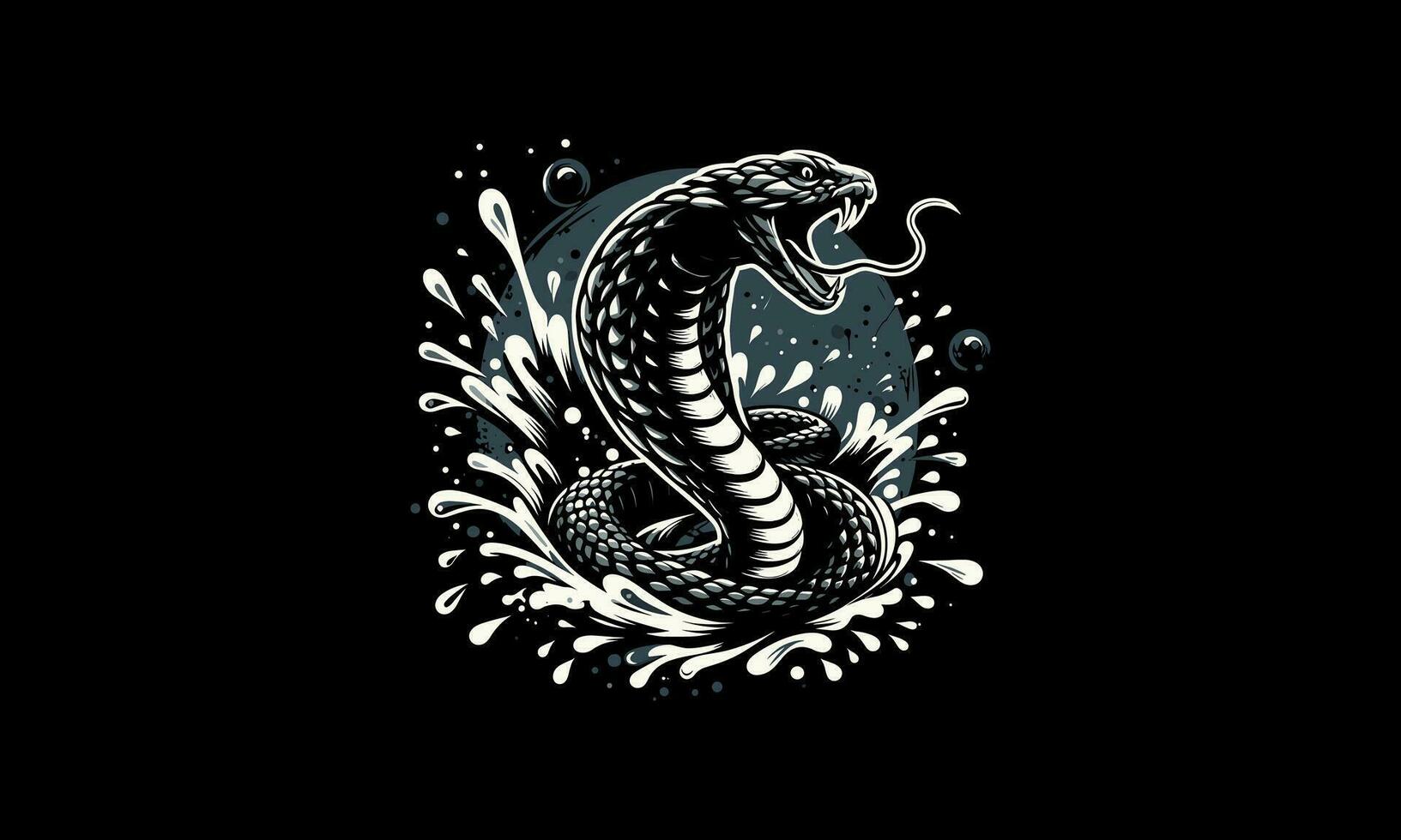 king cobra splash vector illustration flat design