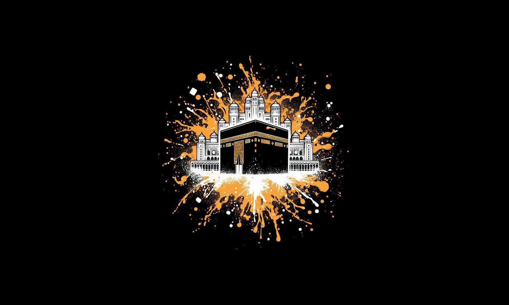 kaaba splash vector illustration flat design