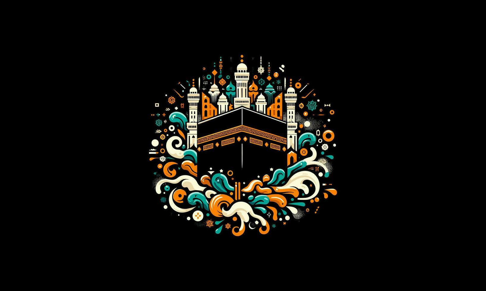 kaaba splash vector illustration flat design