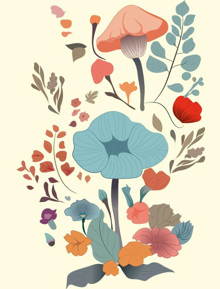 Flower illustration for T-shirt design vector