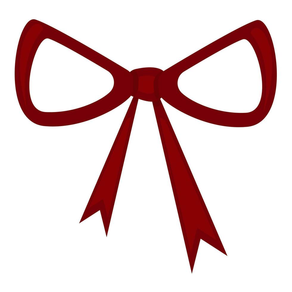 Red ribbon bow isolated on white background vector