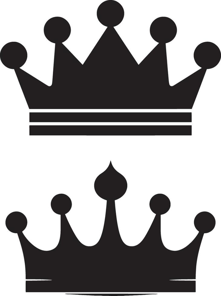 corona logo silueta colocar, corona icono conjunto vector diseño