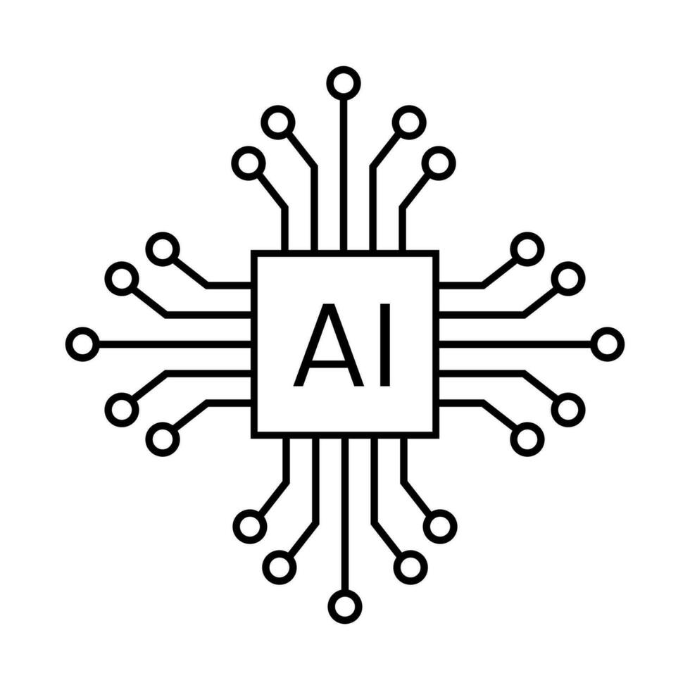 AI artificial intelligence icon vector illustration