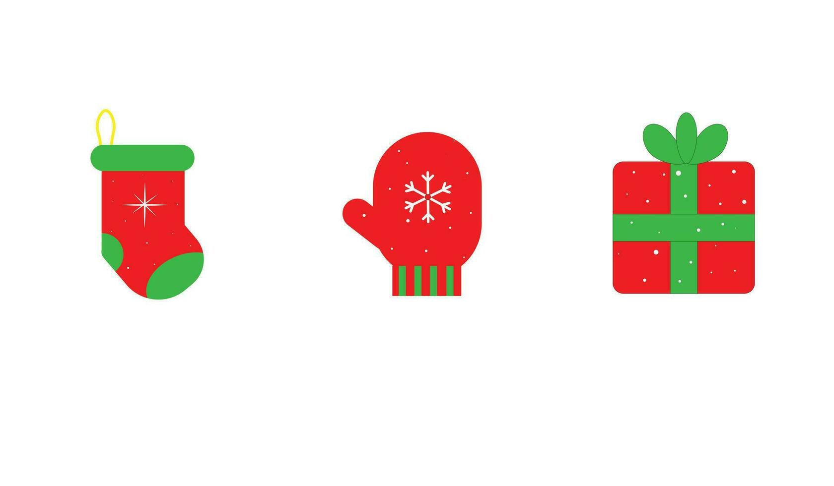 collection set of christmas element on isolated white background. merry christmas gift vector design illustration