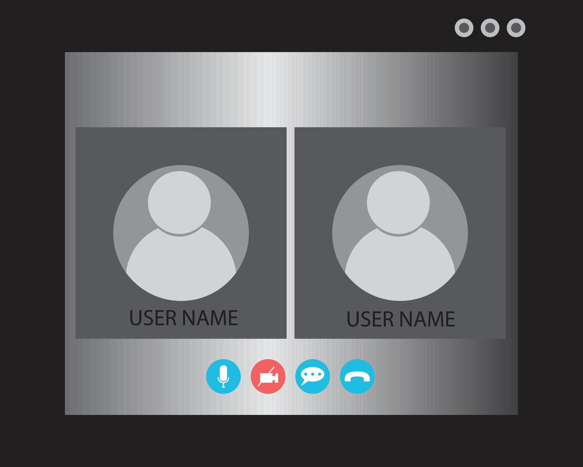 Video Call screen template. Video call Interface for social ...
