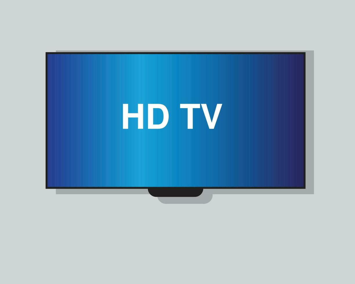 4K TV flat screen lcd or oled, plasma, realistic illustration, White blank monitor mockup. wide flatscreen monitor hanging on the wall vector