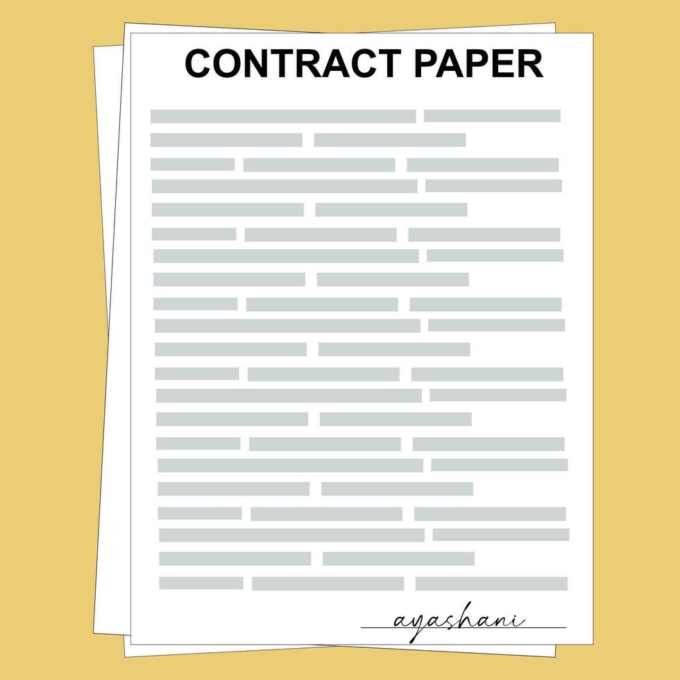 Contract papers. Document. Folder with stamp and text. Stack of agreements document with signature and approval stamp. vector