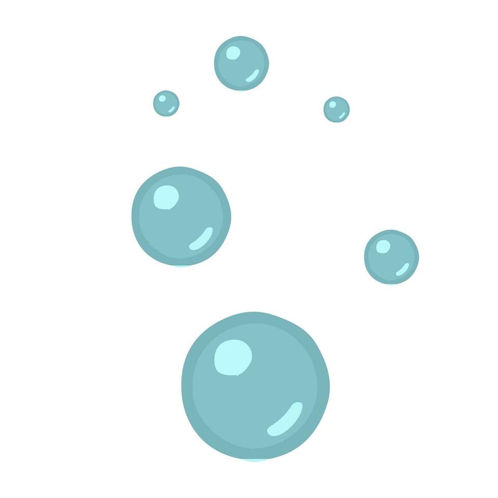 soap blue bubbles water in cartoon style, clean underwater, Soda, Wash, laundry vector