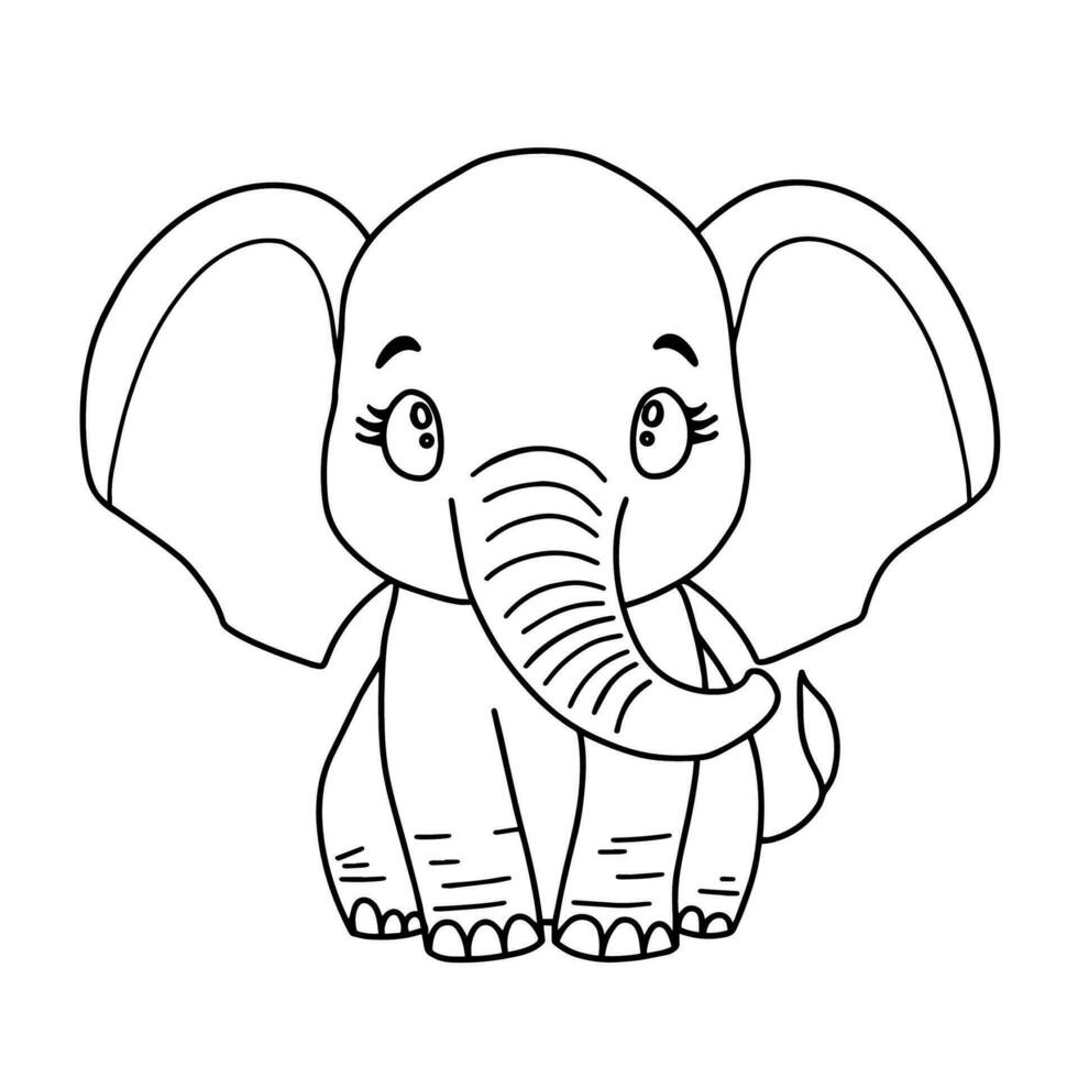 linda elefante salvaje safari africano animales para niños, niños clipart, vector ilustración