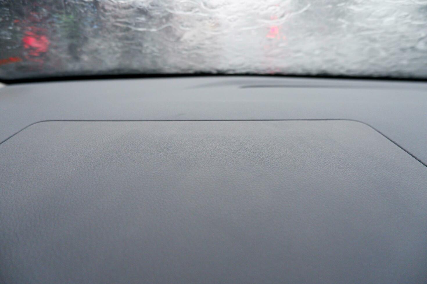Mockup empty space for placing objects in the car with a blurred background photo