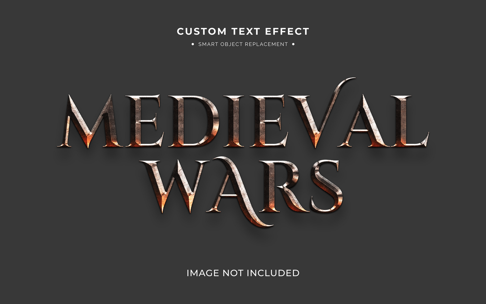 Medieval 3d text style effect psd