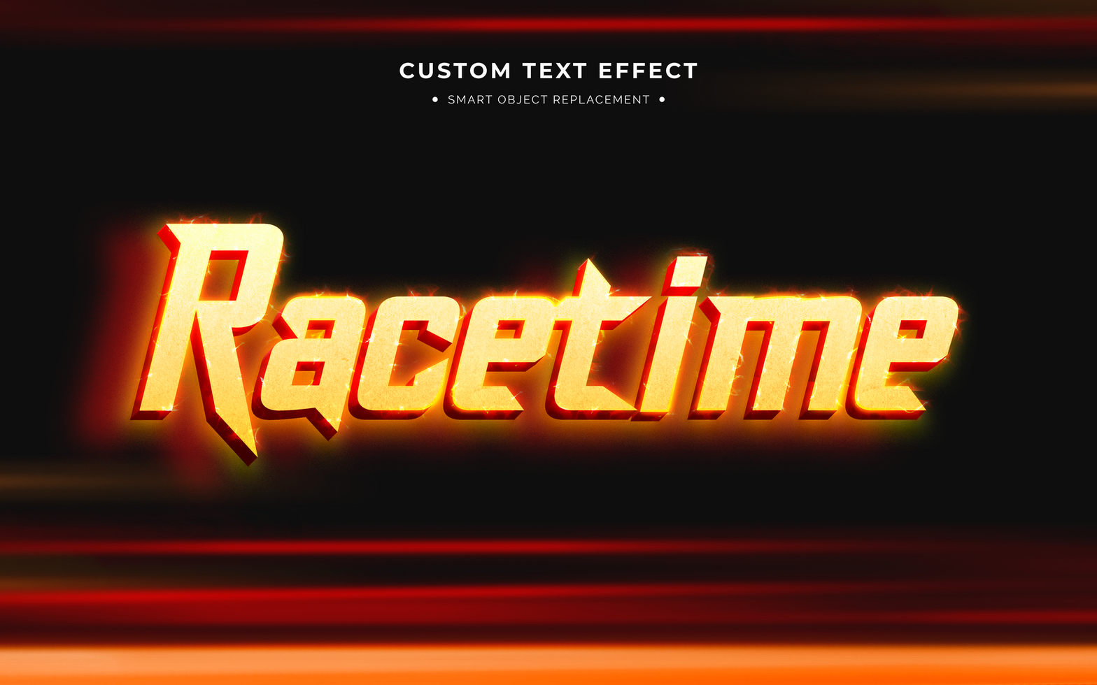 action 3d texte style effet psd