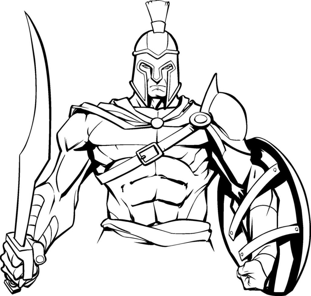 Spartan Warrior Mascot vector
