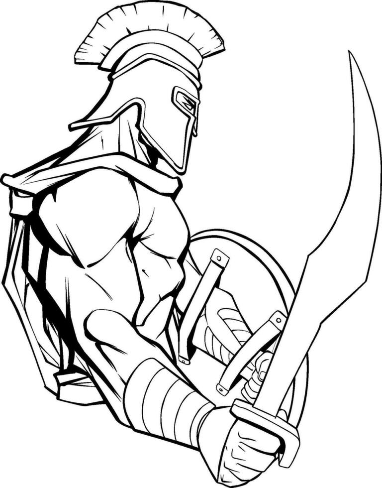 Spartan Warrior Mascot vector