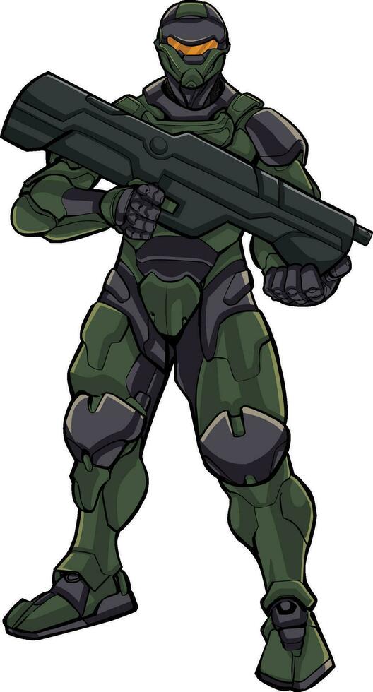 futurista soldado en pie vector